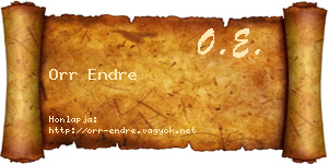 Orr Endre névjegykártya